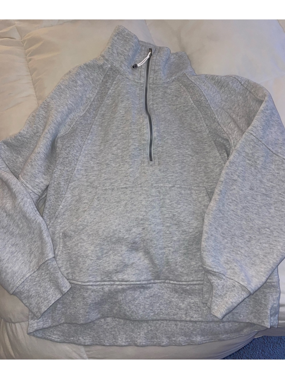 Lululemon heathered Gray scuba funnel neck half-Zip Pullover sweatshirt